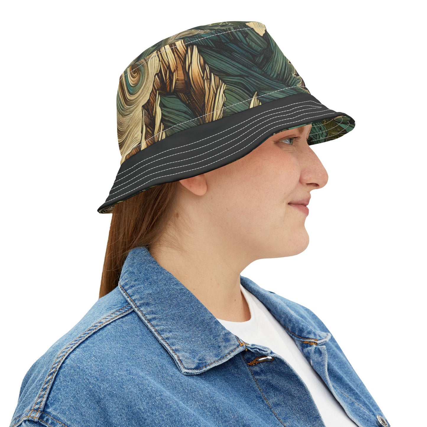 NOFLATMILES Whirlwind Peaks Bucket Hat (AOP) – 360° Contours