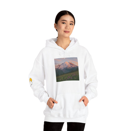NOFLATMILES Rainier Bloom Hoodie – Gildan 18500 (Trailhead Cozy)