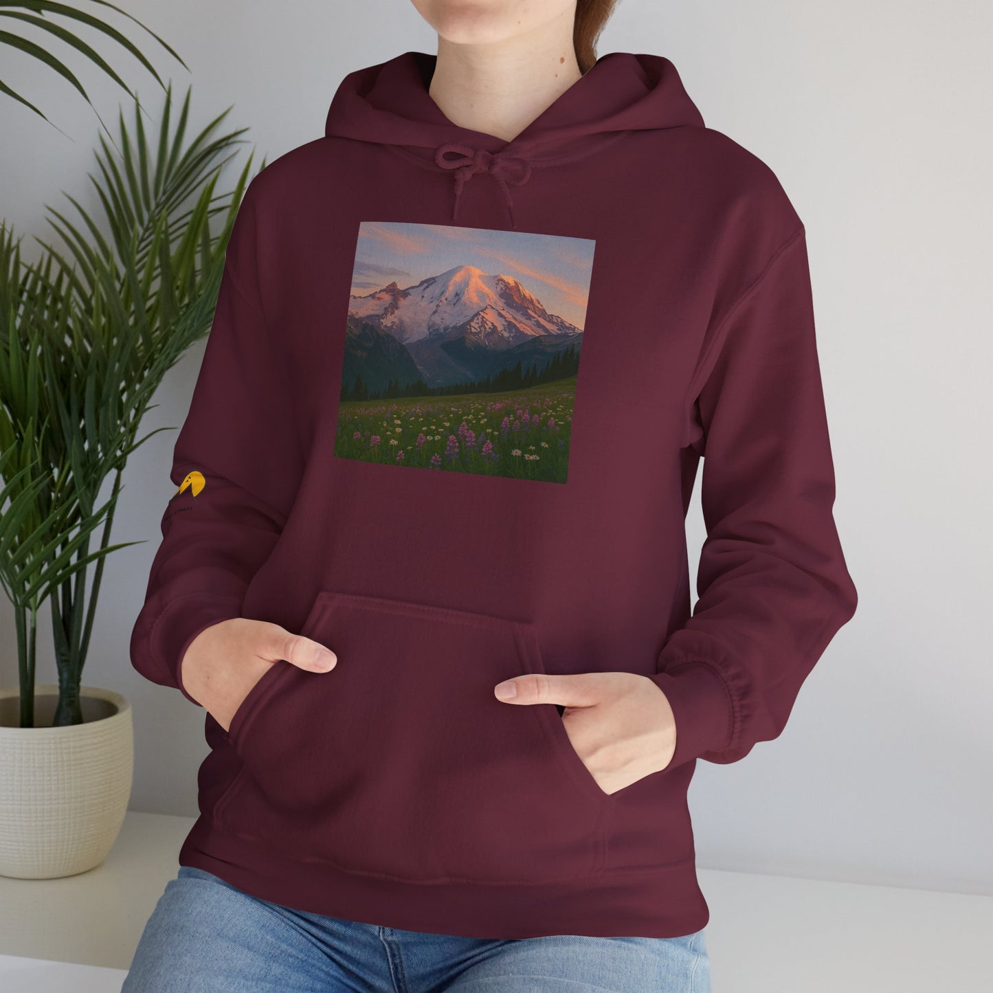 NOFLATMILES Rainier Bloom Hoodie – Gildan 18500 (Trailhead Cozy)
