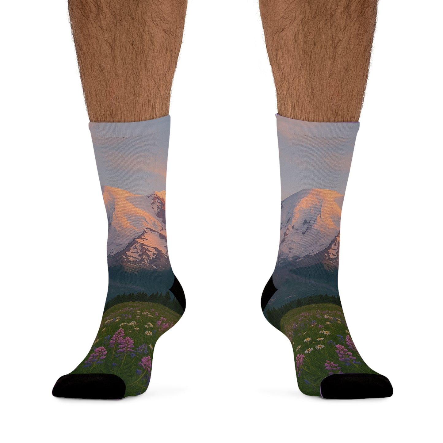 NOFLATMILES Rainier Bloom Recycled Poly Crew Socks (Portable Dawn)