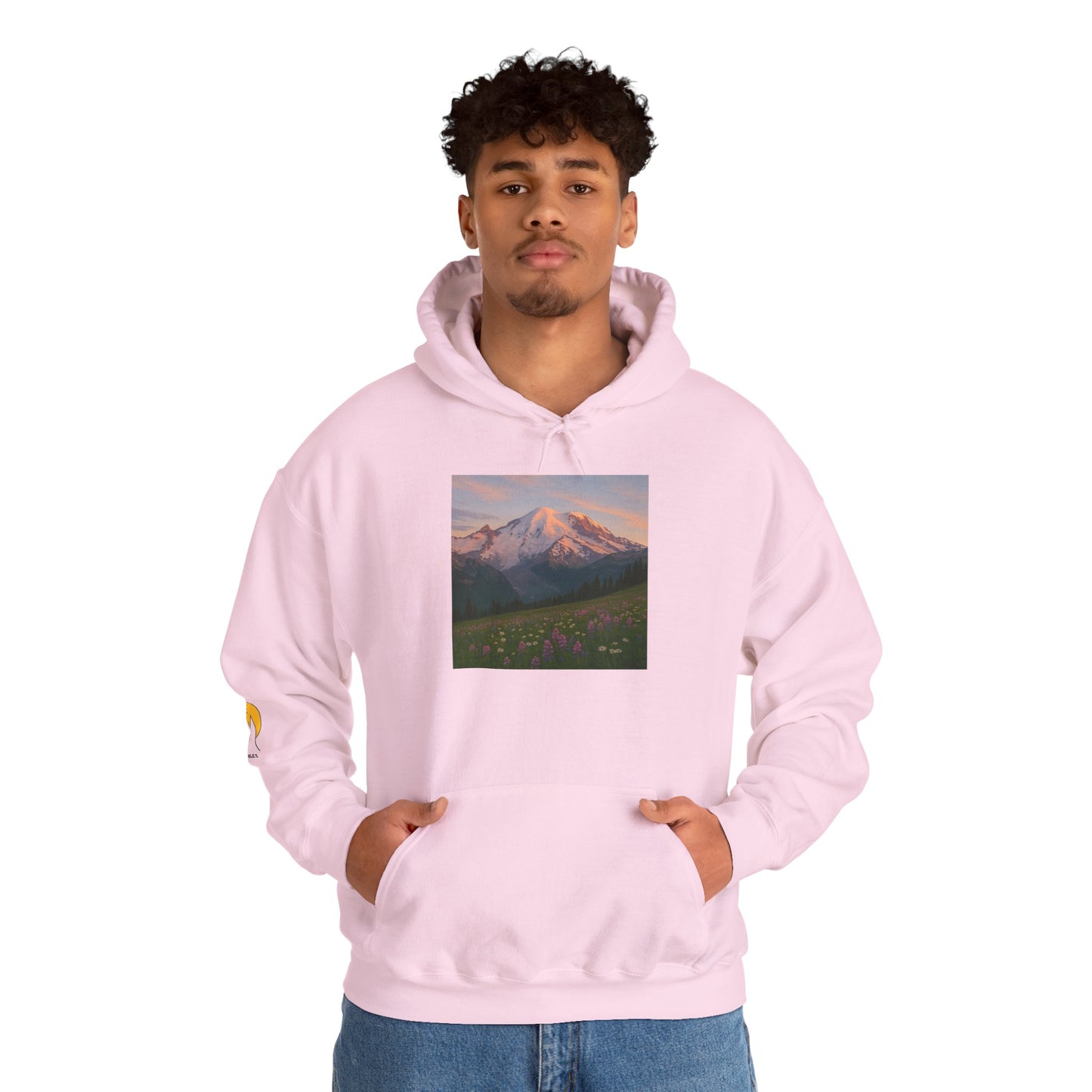 NOFLATMILES Rainier Bloom Hoodie – Gildan 18500 (Trailhead Cozy)
