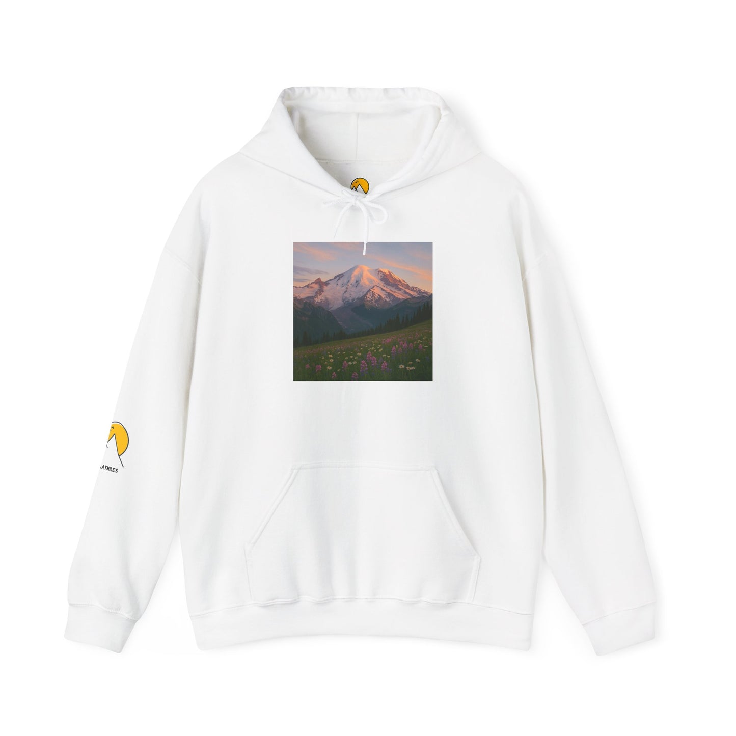 NOFLATMILES Rainier Bloom Hoodie – Gildan 18500 (Trailhead Cozy)