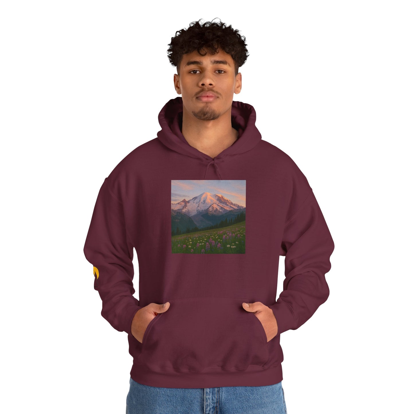 NOFLATMILES Rainier Bloom Hoodie – Gildan 18500 (Trailhead Cozy)