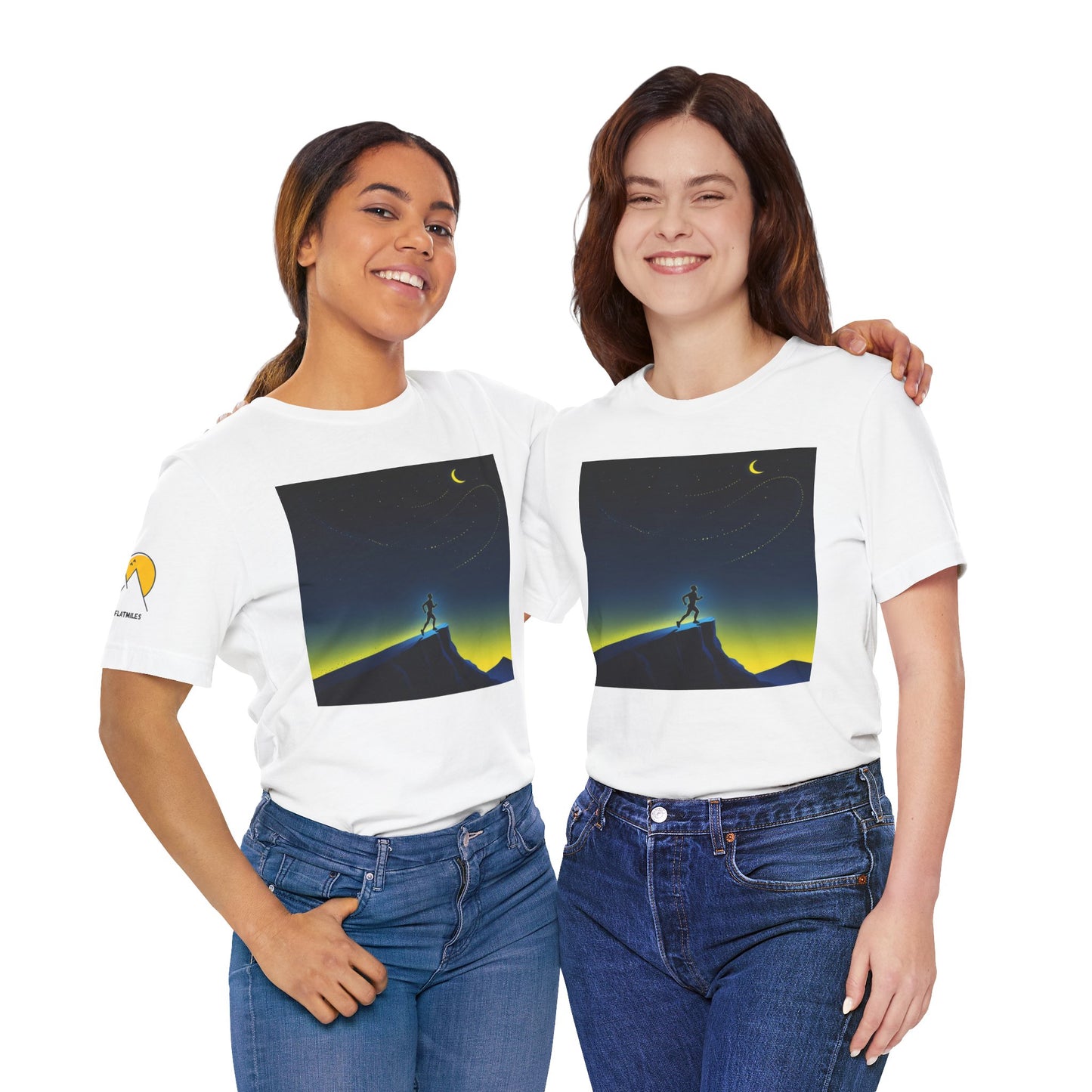 NOFLATMILES Night Shift Tee – Bella+Canvas 3001 (Moonrise Miles)