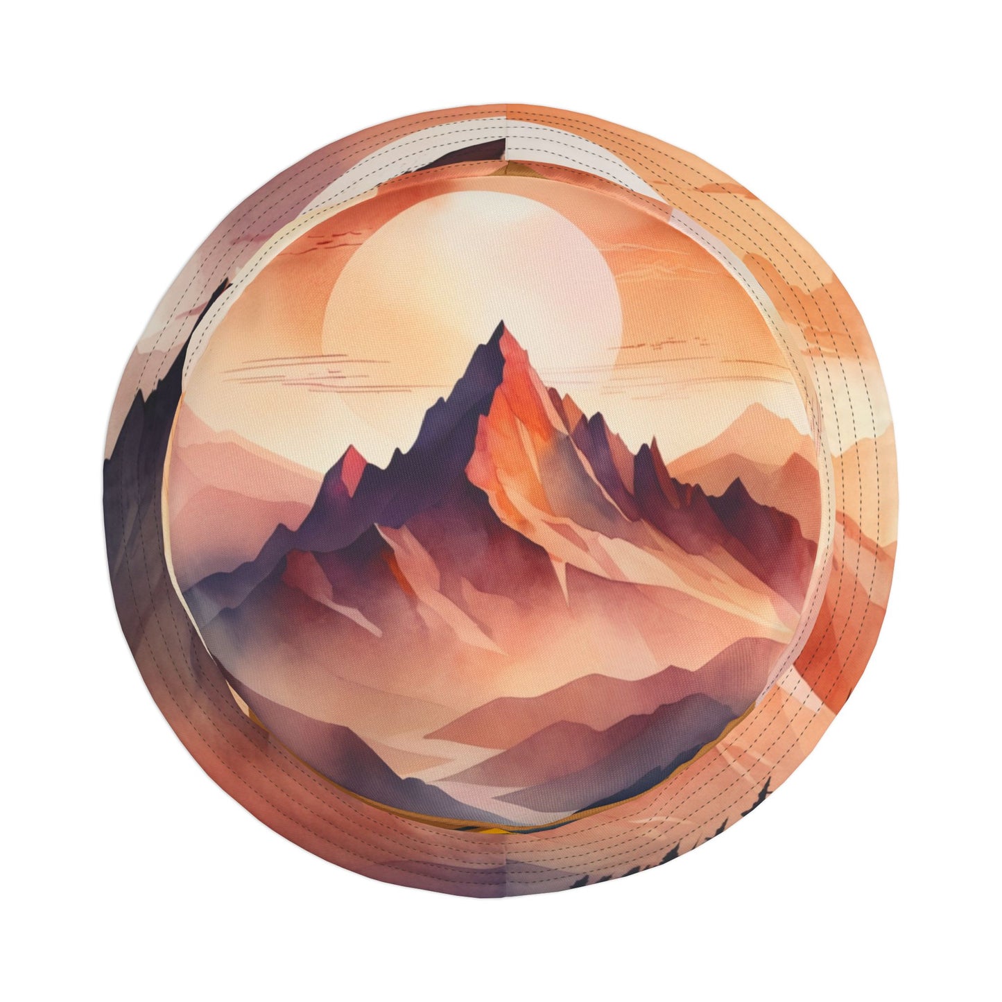 NOFLATMILES Alpenglow Mirage Bucket Hat (AOP) – 360° Sunset