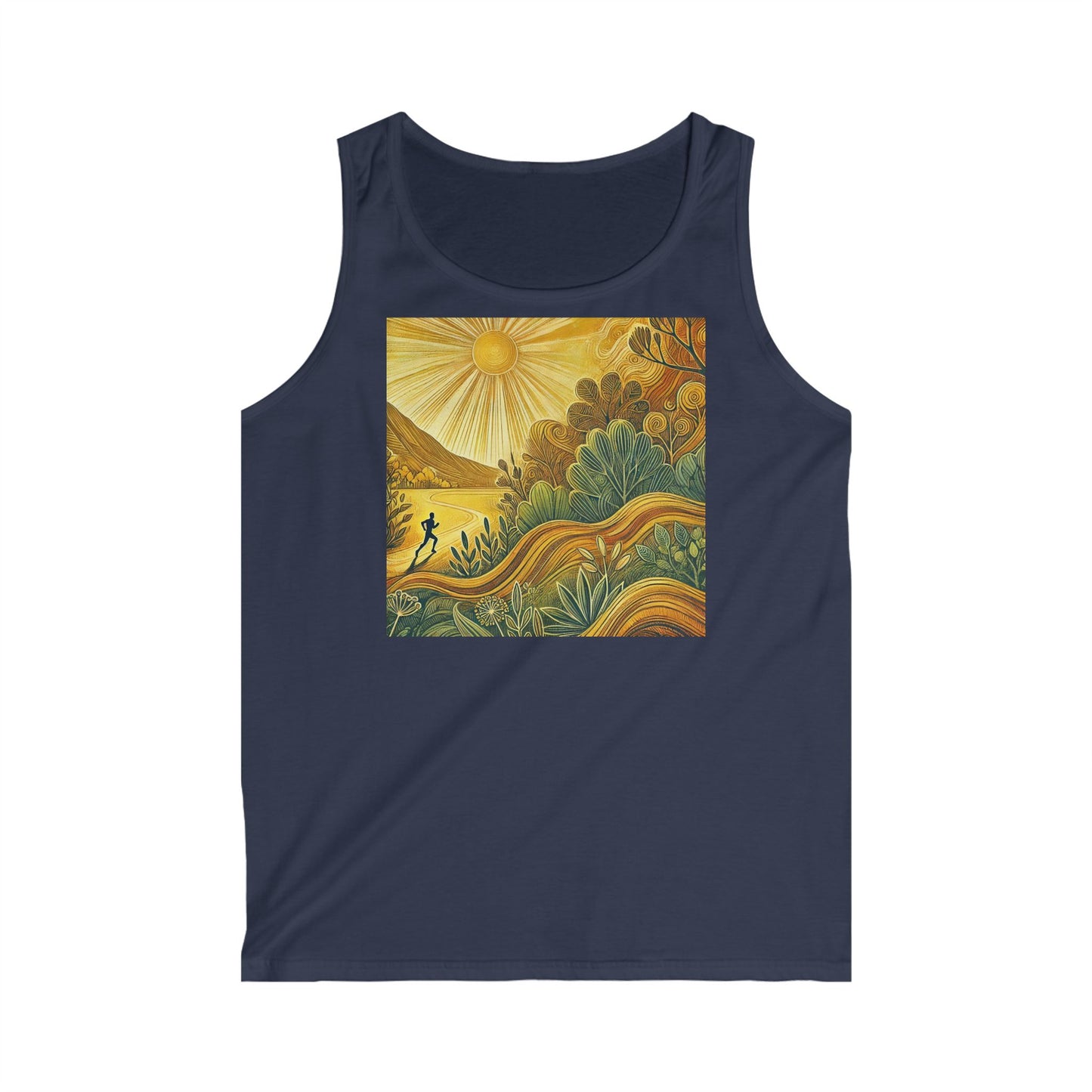 NOFLATMILES Sunburst Flow Men’s Tank – Softstyle